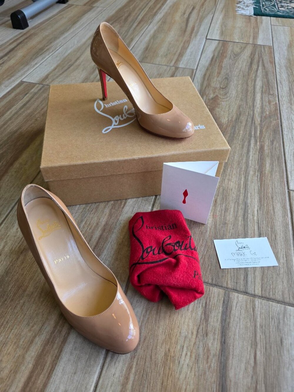 Christian Louboutin Simple 85 Nude Patent Leather Shoes Eur. 37.5